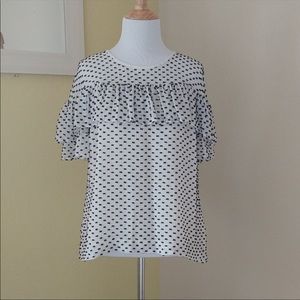 J. Crew Silk Ruffled Top